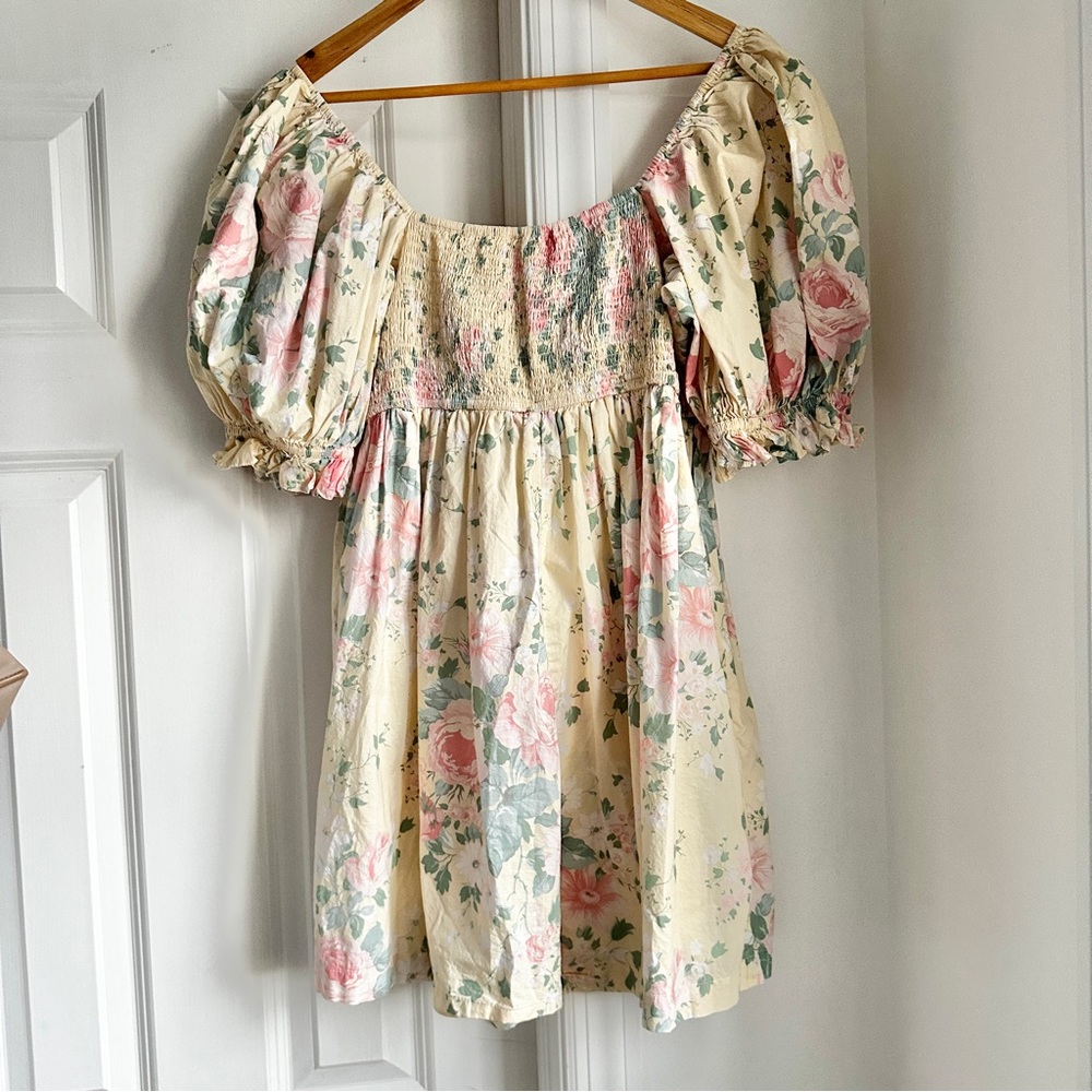 Selkie Hamptons Puff Sleeve Romper Butter Yellow - Picture 5 of 7